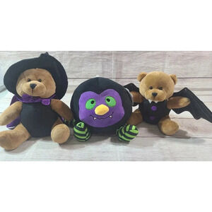 American Greetings Halloween Plush Witch Vampire Bat Spider Stuffed Animals